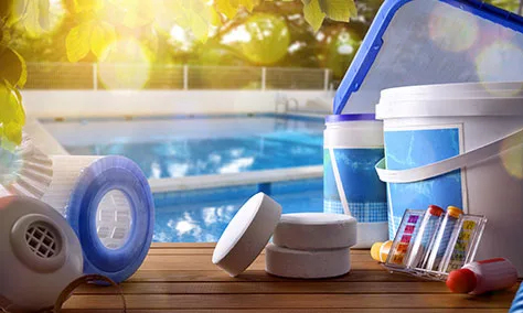 Pool water care supplies and testing